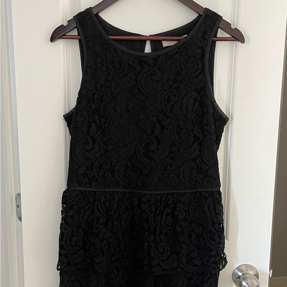 Banana Republic black lace peplum dress